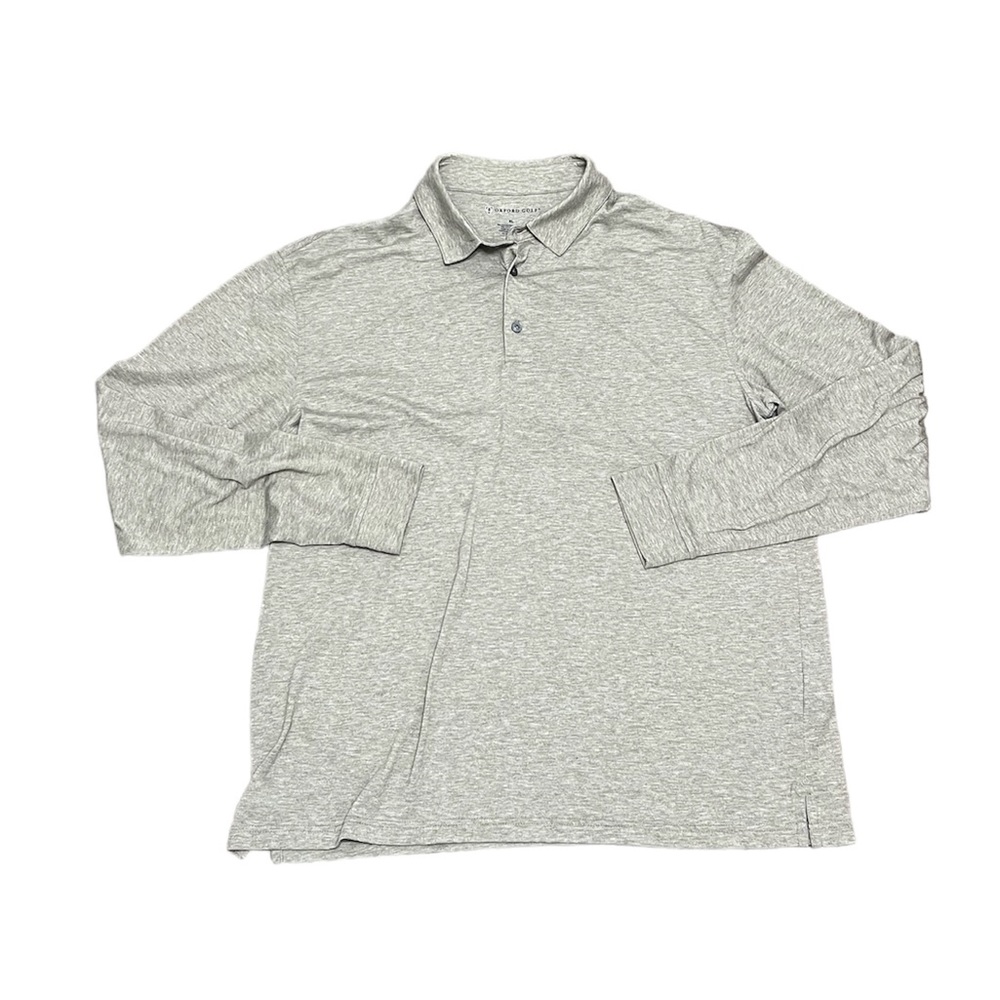 Oxford Golf Light Grey Long Sleeve Polo